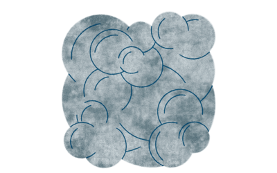 Bretz Bubbles P153BU Teppich in Aqua Farbe