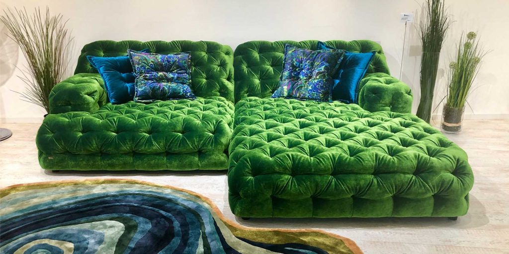 Bretz Sofa Cocoa Island 119 in Rain forest Bezug als Ausstellungsstück